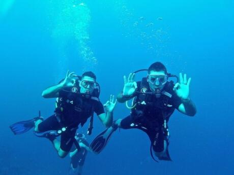 Scuba diving with luxury liveaboard in Komodo National Park reefs