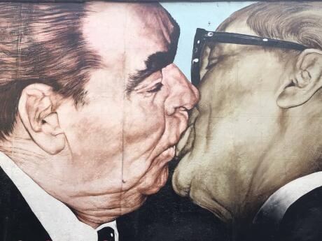 East Side Gallery two men kissing Brezhnev kissing Honecker