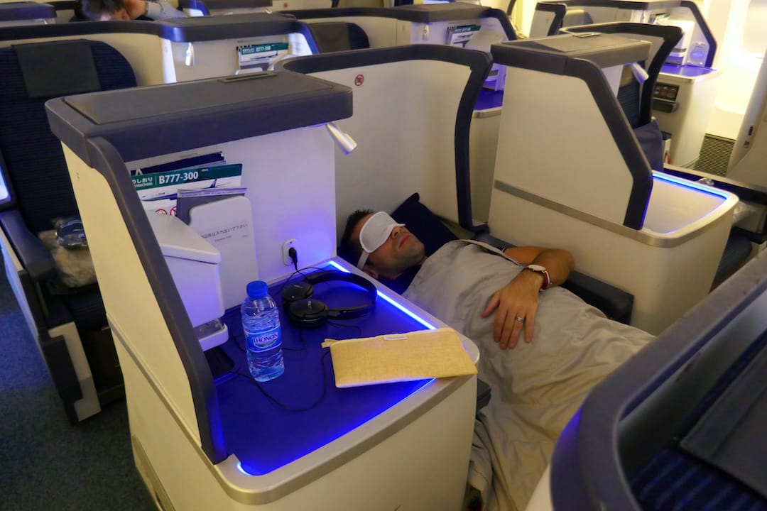 ANA Business class fully reclinable seat