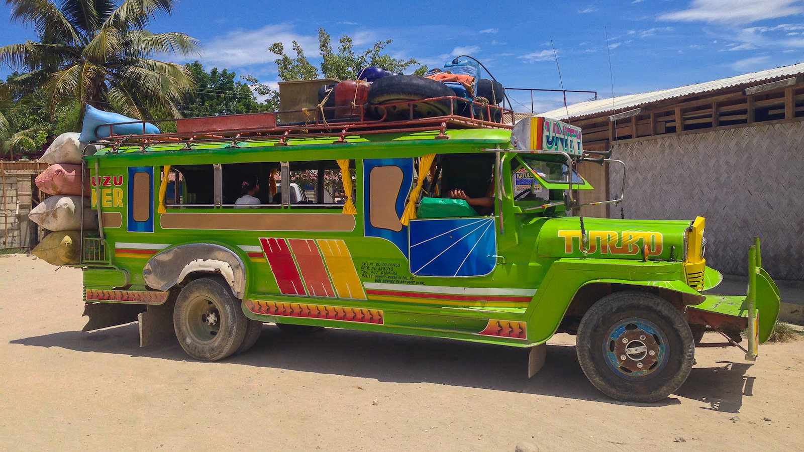 We love using the colorful and kitsch jeepneys to get around in the Philippines