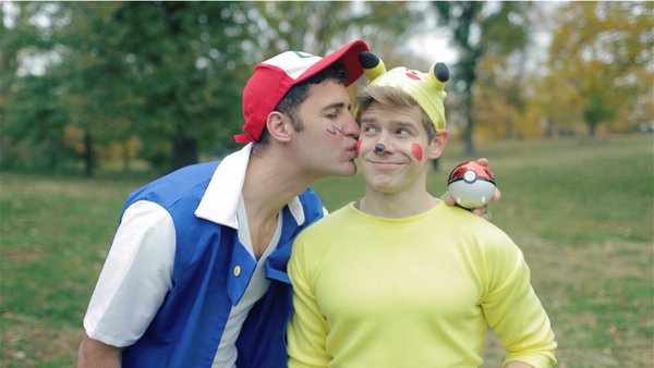 Pokemon inspired gay couple halloween costumes