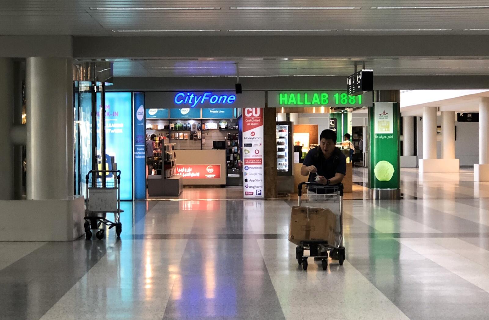 The CityFone shop in the Arrivals Halls at Beirut airport