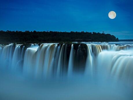 For an incredibly romantic experience, walk to the Iguazu Falls under the light of a full moon!