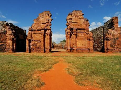 Visit the San Ignacio Jesuit Mission ruins on a day trip from Iguazu Falls.