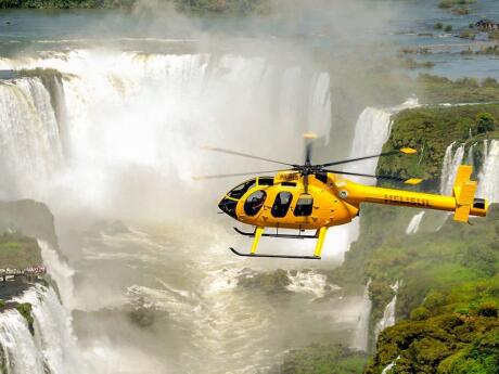 Stunning views of the Iguazu Falls from a helicopter!