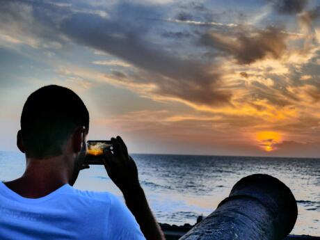 Cafe del Mar is the best place for dinner with a side of stunning sunset views over the water from Cartagena