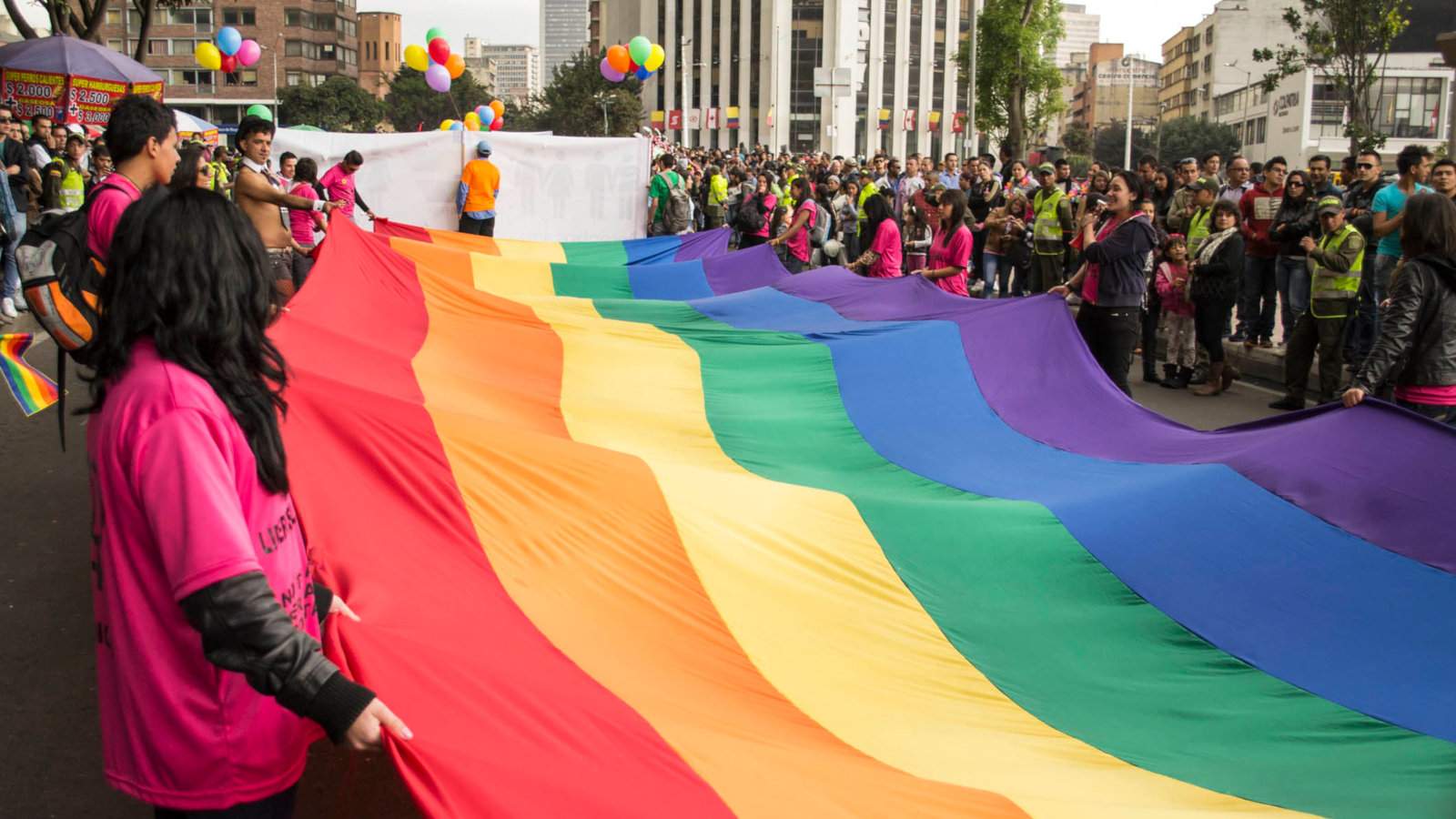 Celebrating gay pride in Bogota!