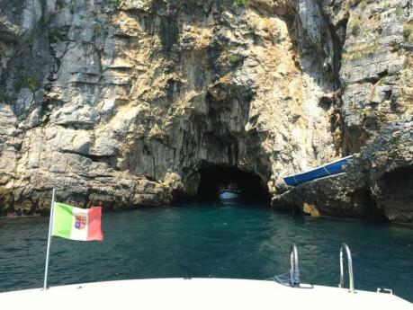 Visiting the stunning Emerald Grotto on the Amalfi Coast is perfectly combined with an excursion to other hidden grottoes, caves and arches - along with swimming in the azure waters!