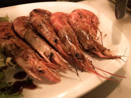 Casa Jaime is a gay owned and very gay friendly restaurant in Barcelona that serves delicious traditional Catalan tapas like these giant prawns