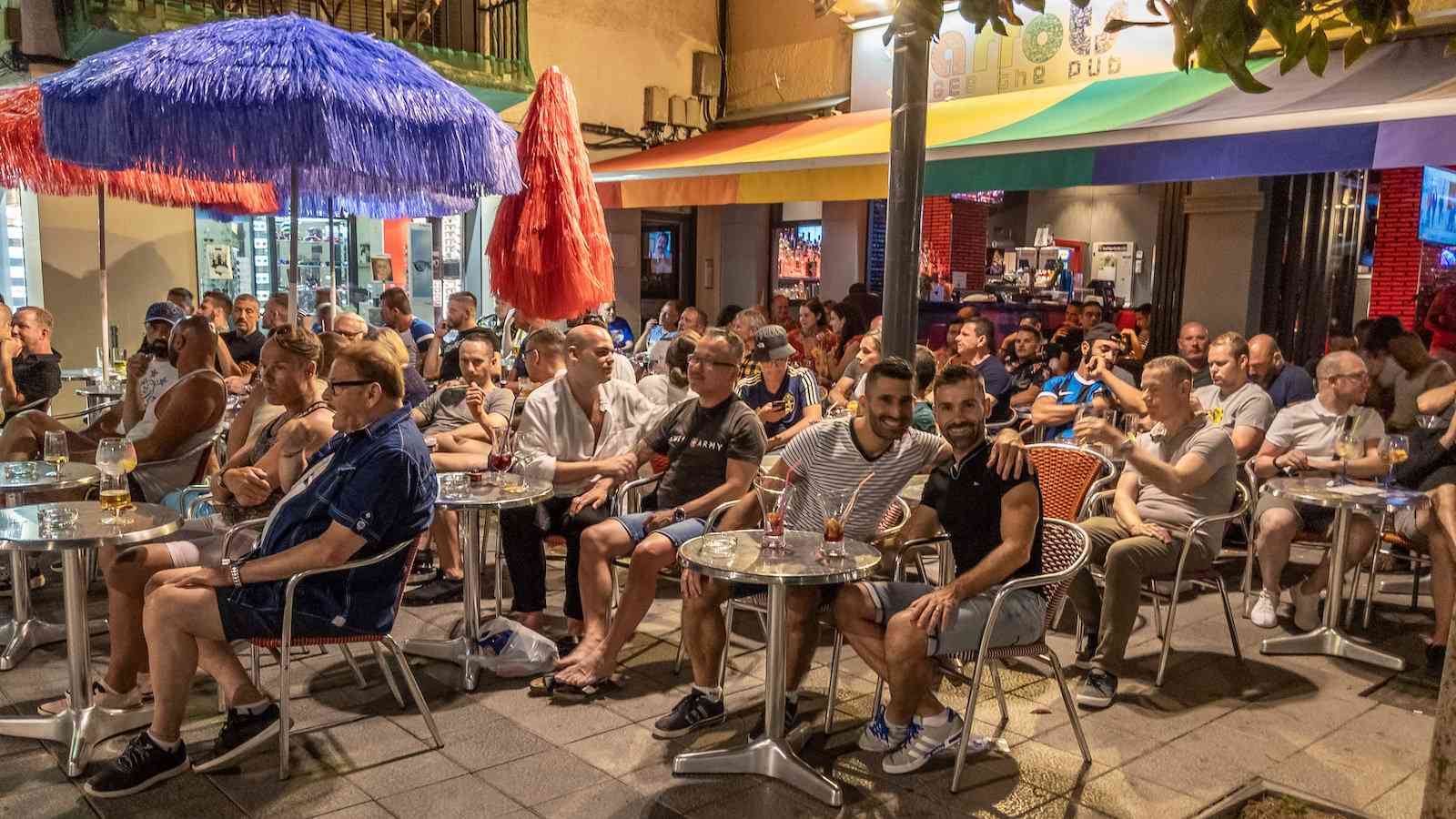 The gay area of Sitges is mostly situated around the institution of Parrots gay bar, hotel and restaurant