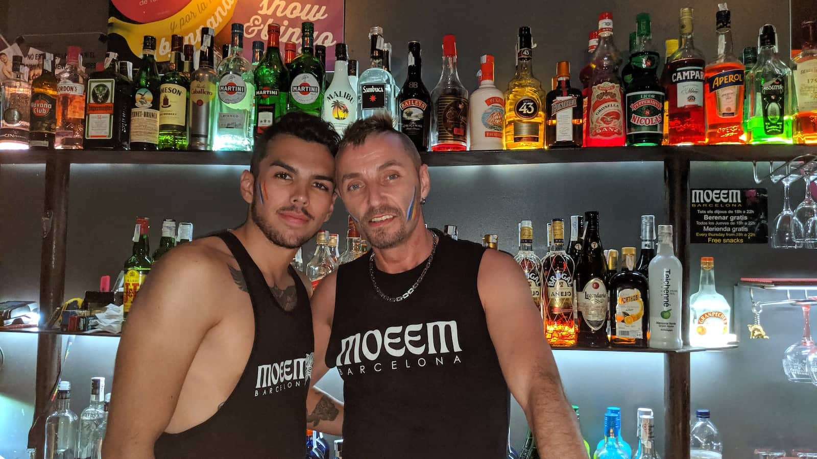 Moeem gay bar Barcelona handsome barmen