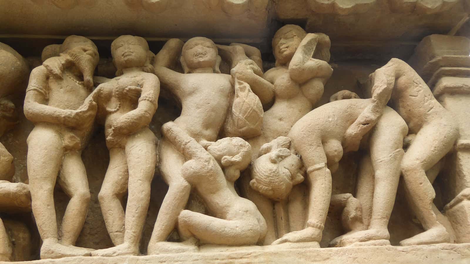 The very insightful erotic carvings at the Khajuraho Temples