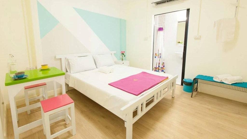 We love the colourful rooms at My Thai Hostel, one of the best gay hostels in Bangkok