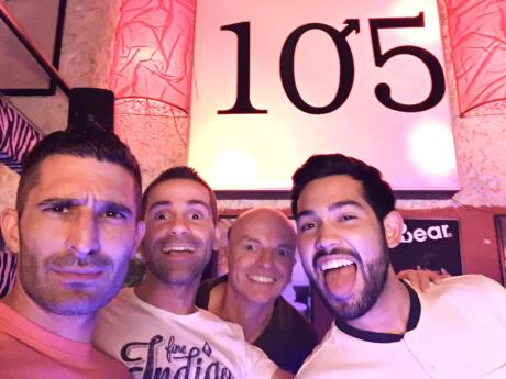 Out in gay bar 105 with our friends in Santiago