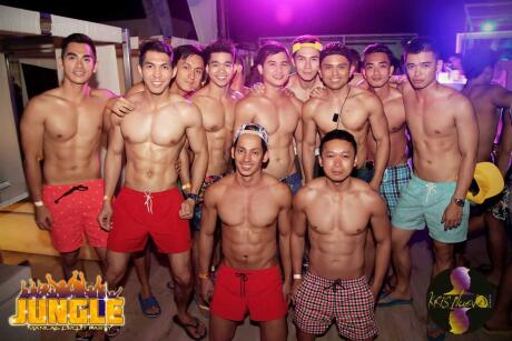 Sexy gay boys at the jungle circuit party on Boracay