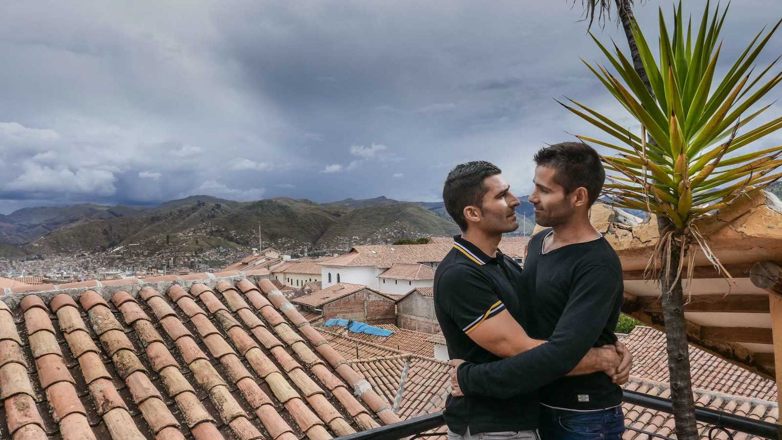 View from the rooftop at Los Apus Hotel and Mirador in Cusco with Nomadic Boys