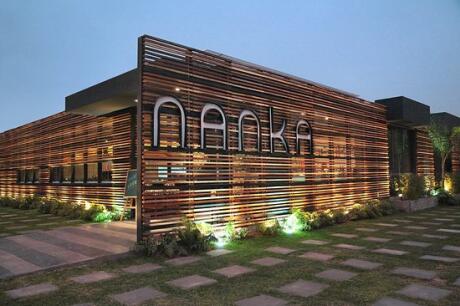 Photo of Nanka restaurant from the outside, beautifully lit up at night