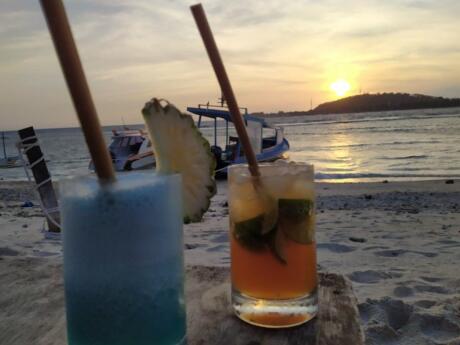 Cocktails on the beach at Sasak Bar on Gili Air