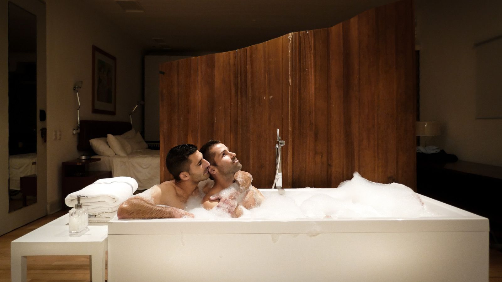 Nomadic Boys taking a bath Aubrey boutique gay friendly hotel Chile Santiago