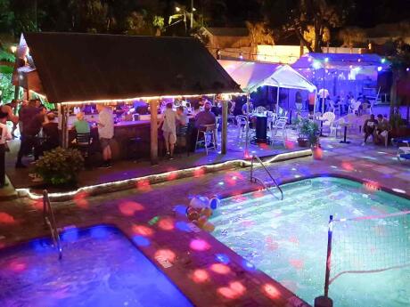 The swimming pool of Bourbon street gay club in Key West