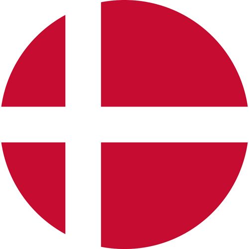 The Danish flag is red with a white cross in the middle