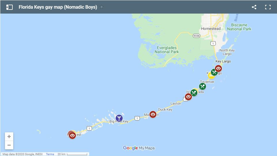 Use our gay map of the Florida Keys to plan your own fabulous trip to this stunning destination