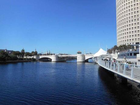 Walking next to the river along Tampa's Riverwalk is a lovely way to sightsee, get some exercise and enjoy the weather