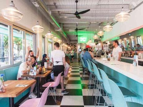 Mary's on Davie is an adorable 50s style diner with a sassy streak, delicious food and gay events like drag queen bingo!