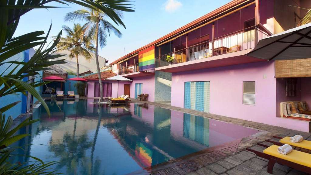 The Dickman Resort is a luxurious and colourful place to stay in Negombo which flies it's gay flag proudly!