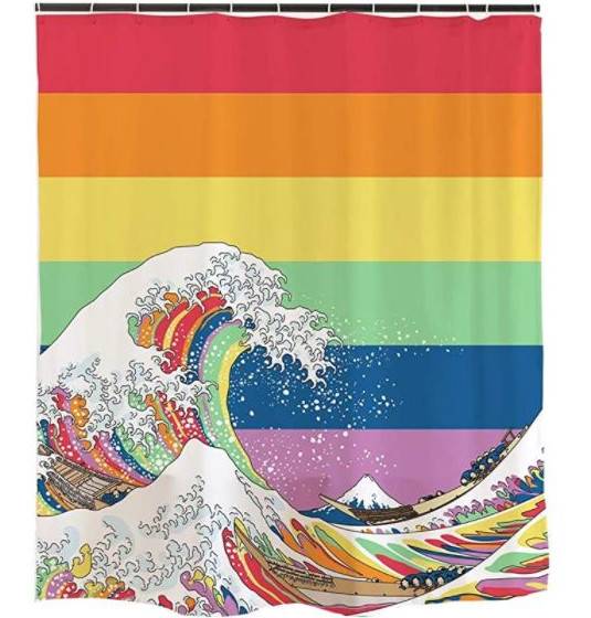 Brighten up a gay couple's bathroom by getting them the gift of a fabulous rainbow shower curtain