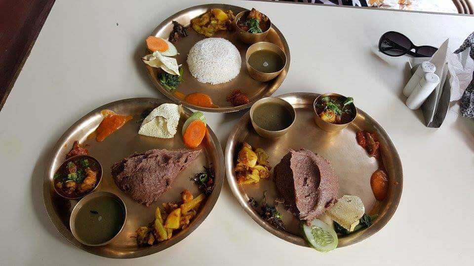 Dhido is a kind of pudding made from flour and boiling water, and a traditional Nepalese food we love