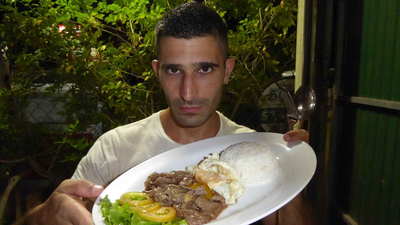 Beef lok lak is a yummy traditional food of Cambodia with French influences