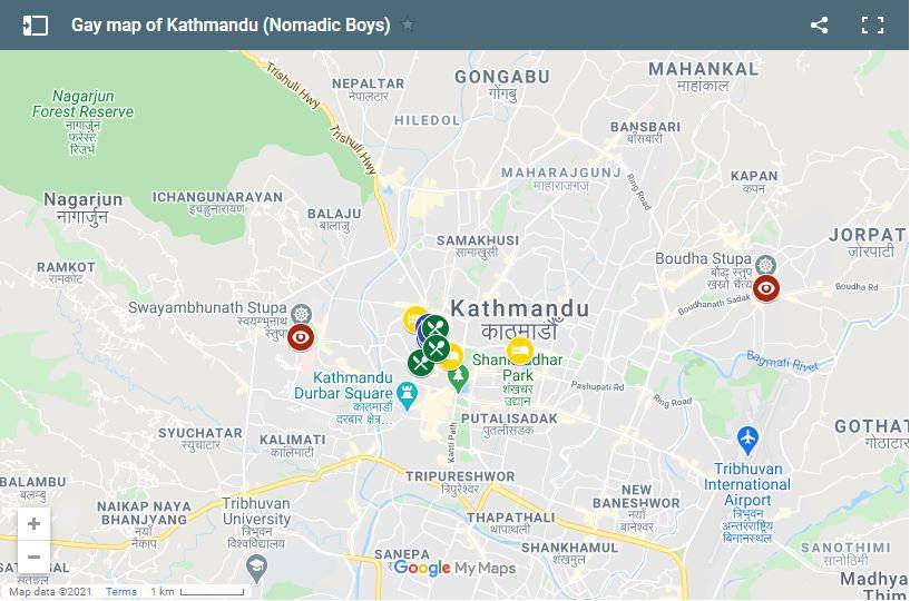 Use this gay map of Kathmandu to figure out where to eat, sleep and play in Nepal's capital