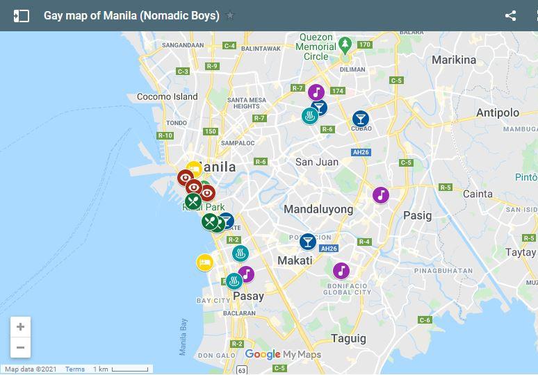 Use our gay map of Manila to plan your own fun trip to the capital of the Philippines