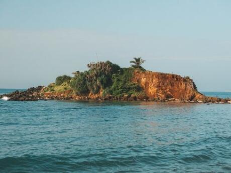 Parrot Rock Bridge is an island opposite Mirissa Beach in Sri Lanka