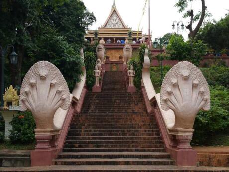 Climb a small hill in Phnom Penh to visit the city's most important temple: Wat Phnom