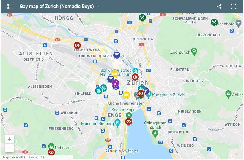 Use our gay map of Zurich to help plan your own fabulous trip