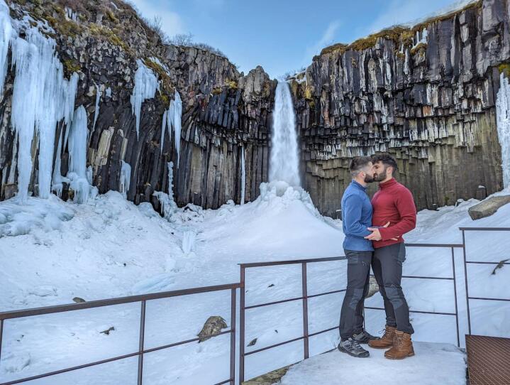 The sight of Svartifoss waterfall is one not to forget for the Nomadic Boys