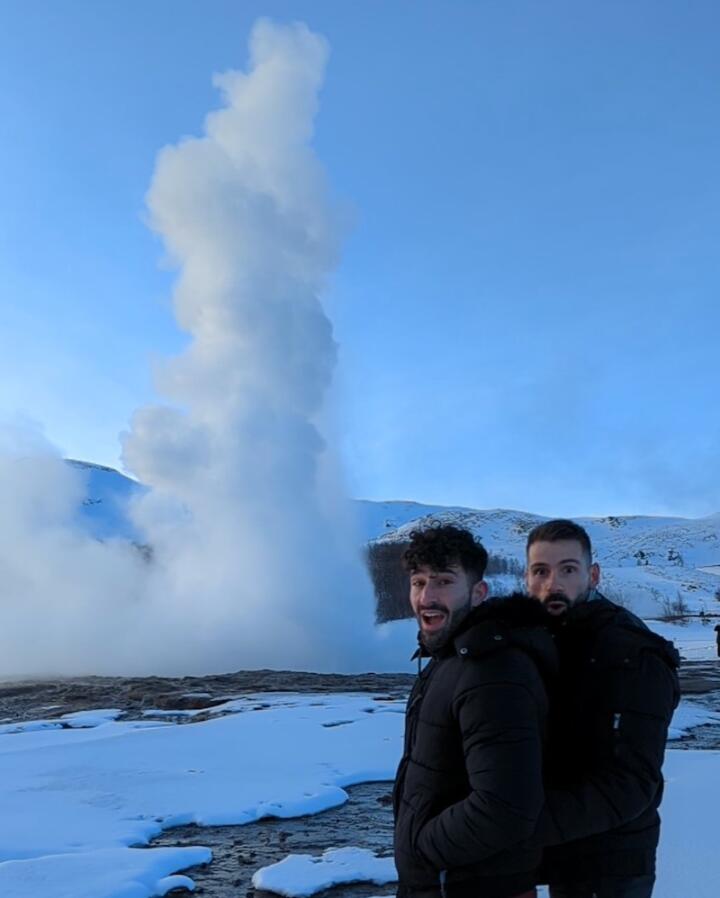 Watch a live geyser in the Golden circle of Iceland