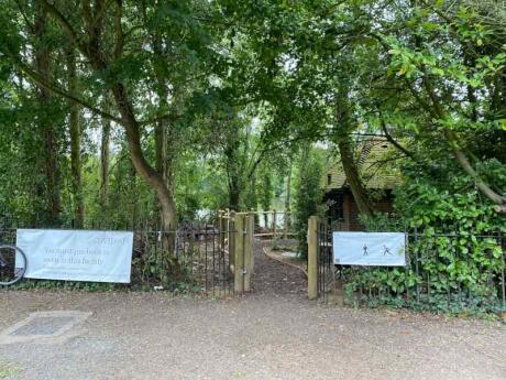 A picture of the entrance of Hampstead Heath in London, an area popular for gay cruising